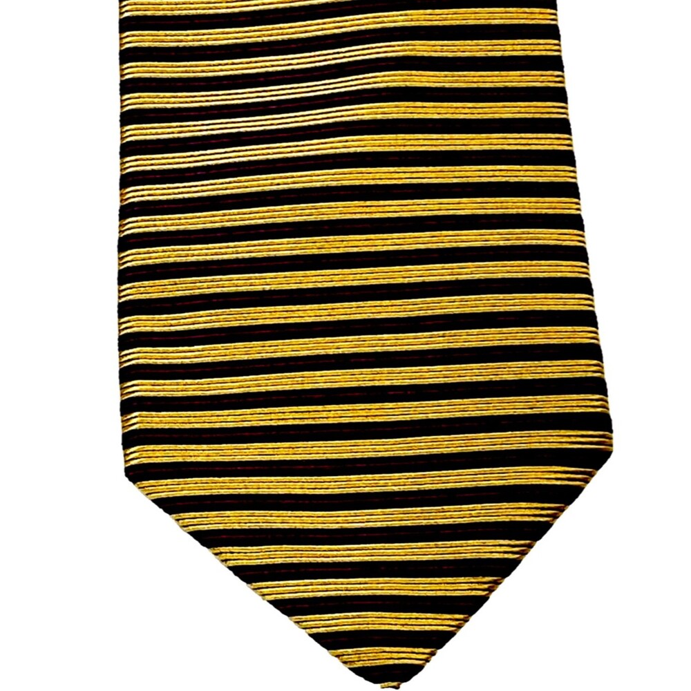 Brooks Brothers Makers Vintage Tie Repp Weave Stripe Gold Blue Preppy Nautical